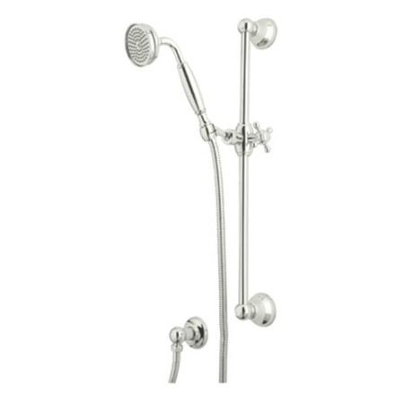 ROHL Hand Shower Hose Bar And Outlet Set, Polished Nickel, Wall 1301EPN